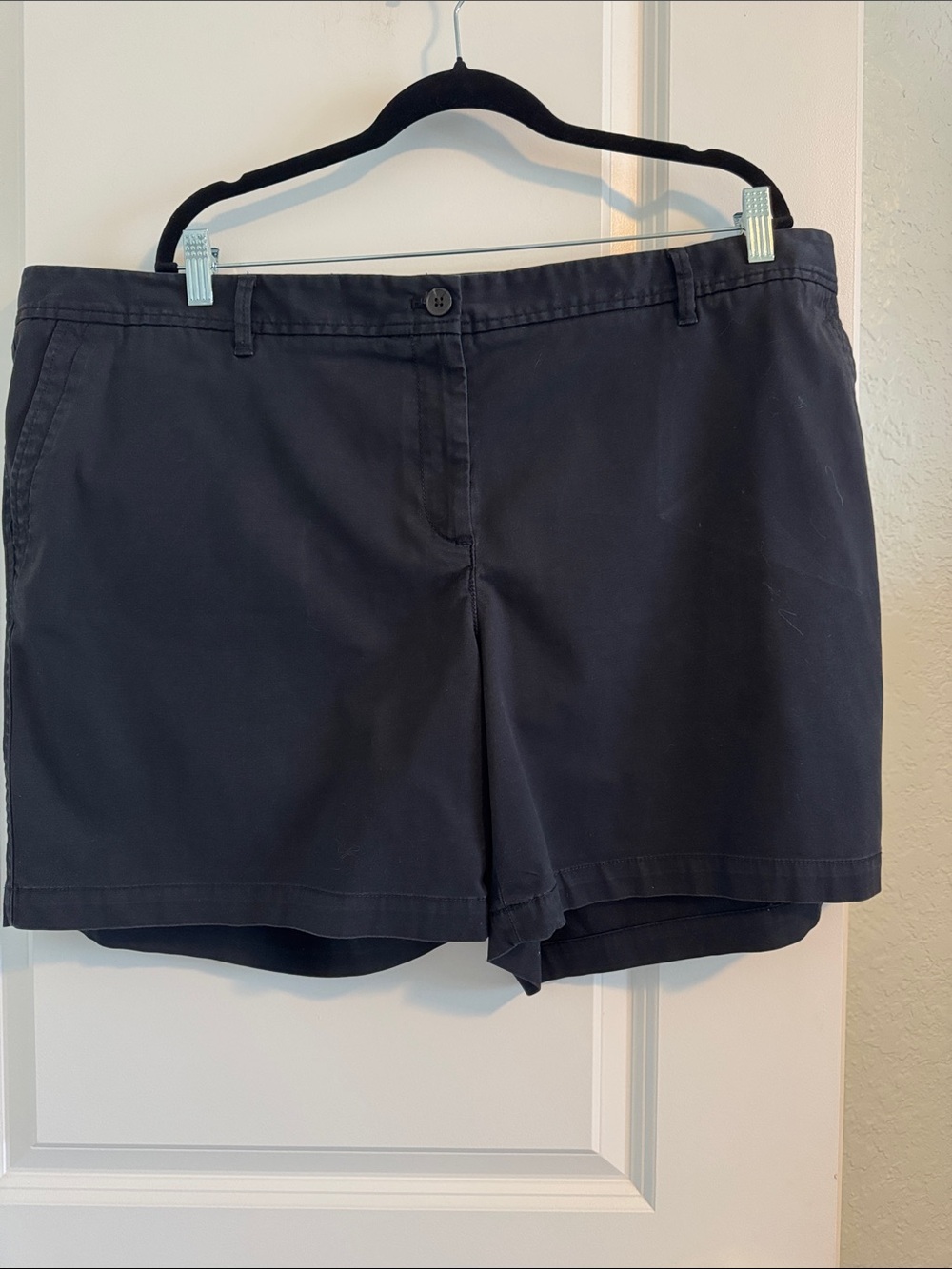 Talbots Black Relaxed Cotton Chino Shorts